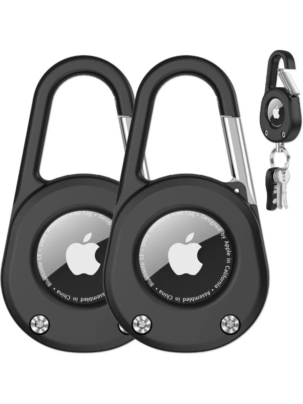 Waterproof Keychain Holder for AirTag 1st & 2nd Gen with Secure Carabiner Lock